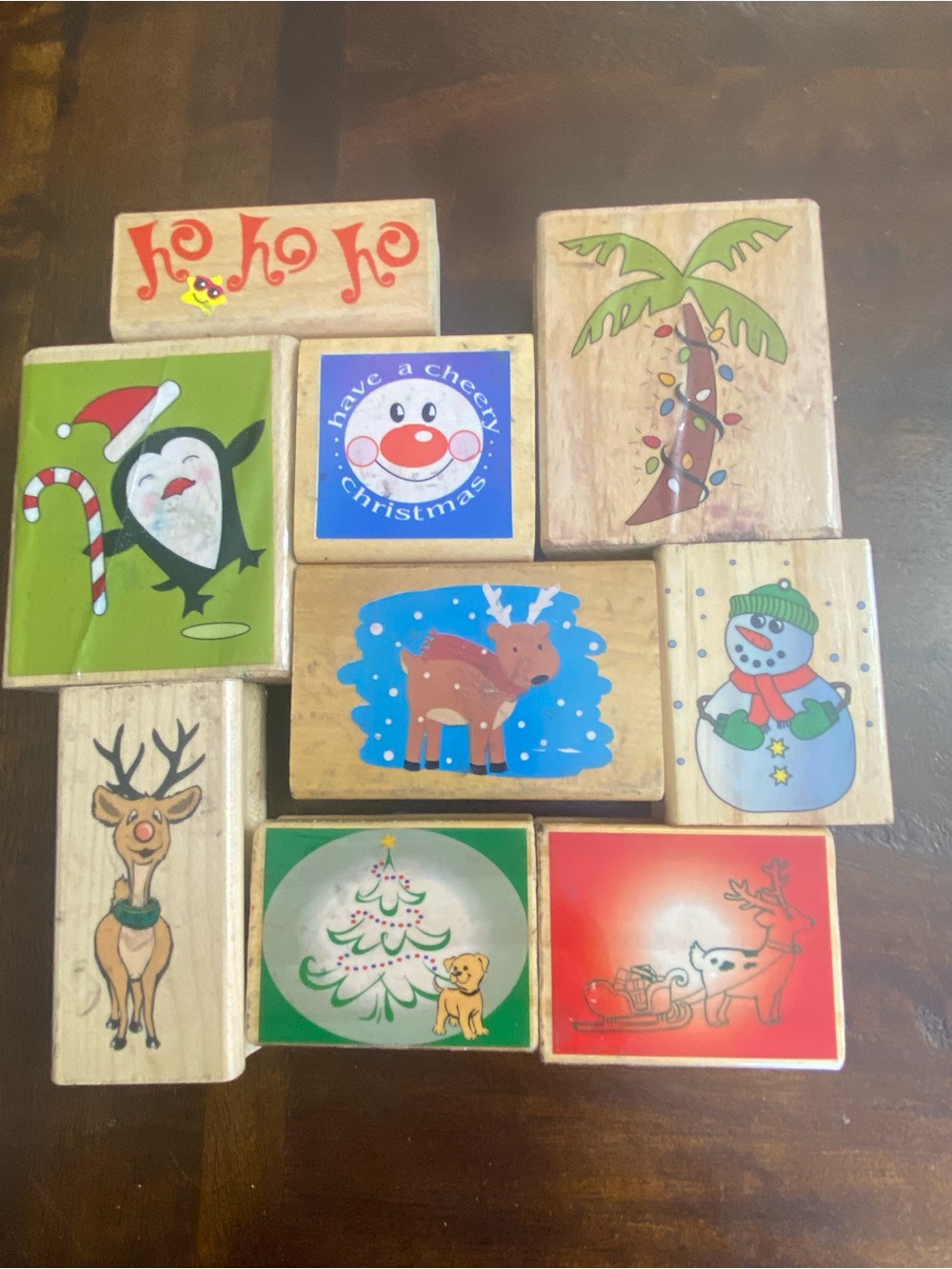 Christmas Lot Wooden Stamps For Cards & Crafts Bundle of Fun for the family